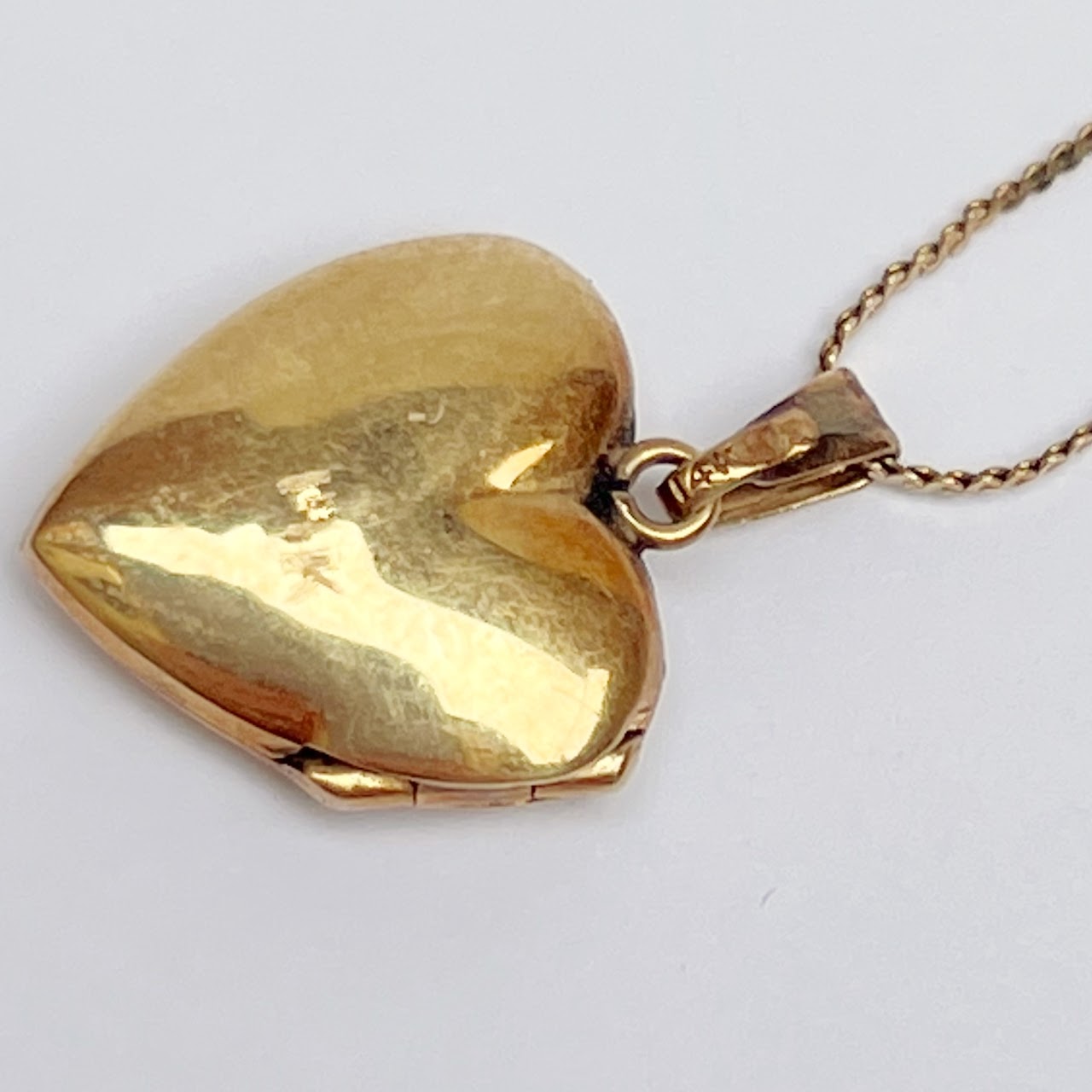 14K Gold Heart Locket Necklace