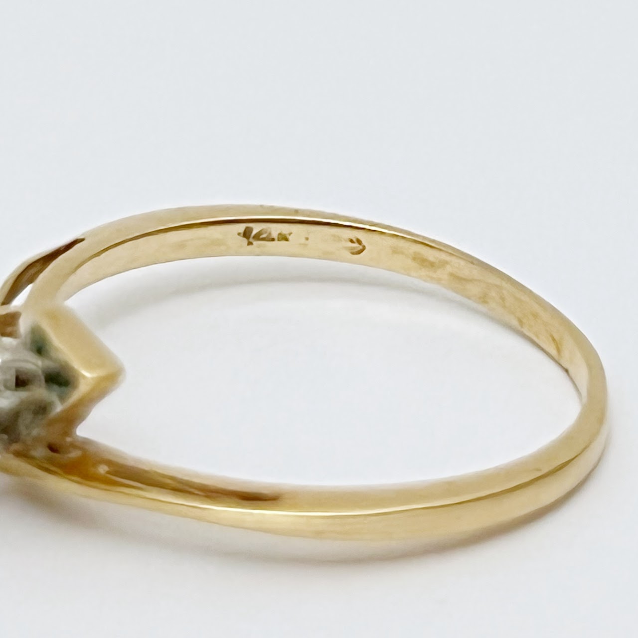 14K Gold & Dual Diamond Ring