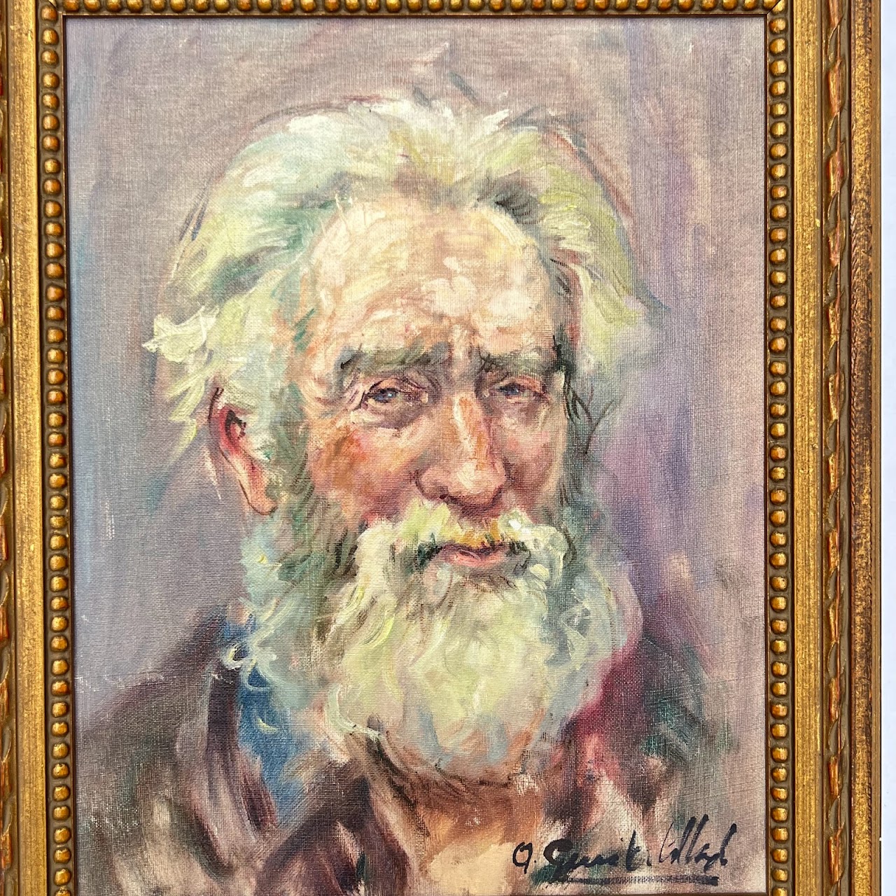 Contemporary Signed Portrait Oil Painting