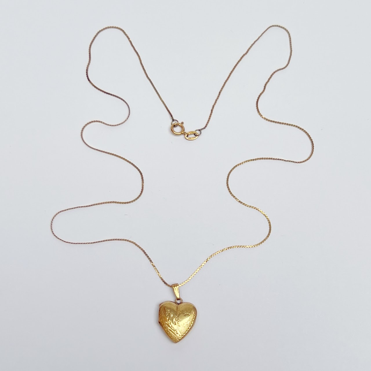 14K Gold Heart Locket Necklace