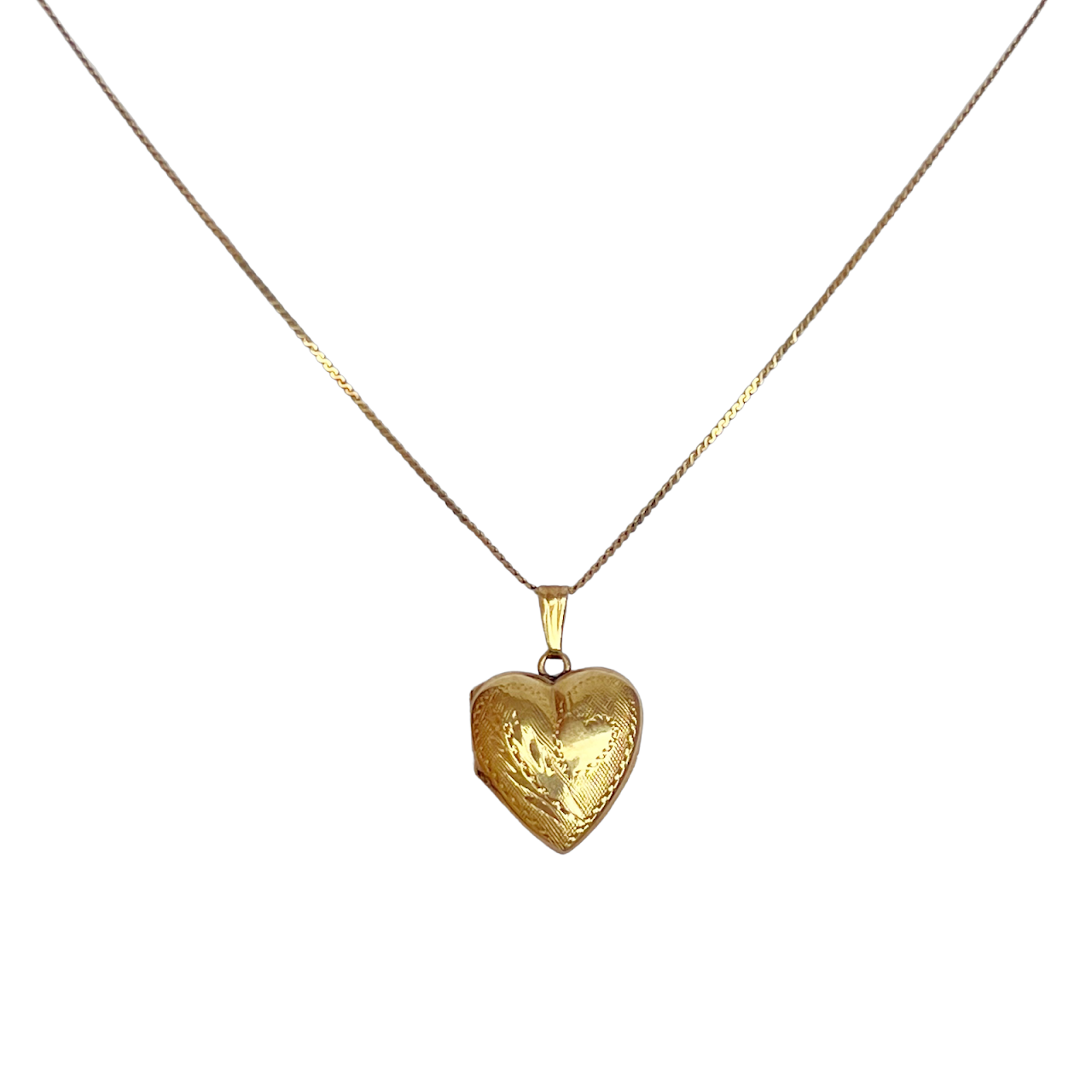 14K Gold Heart Locket Necklace