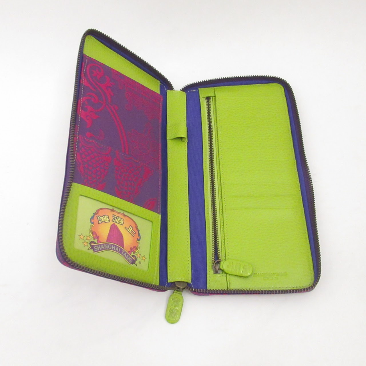 Shanghai Tang MINT Silk & Leather Travel Wallet