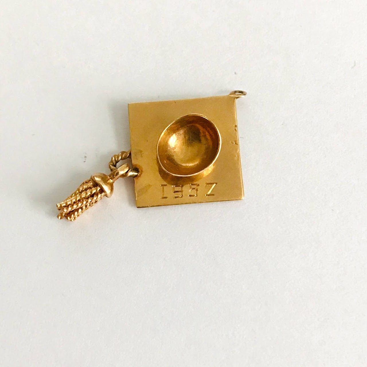 14K Gold 1950s Graduation Charm Pair