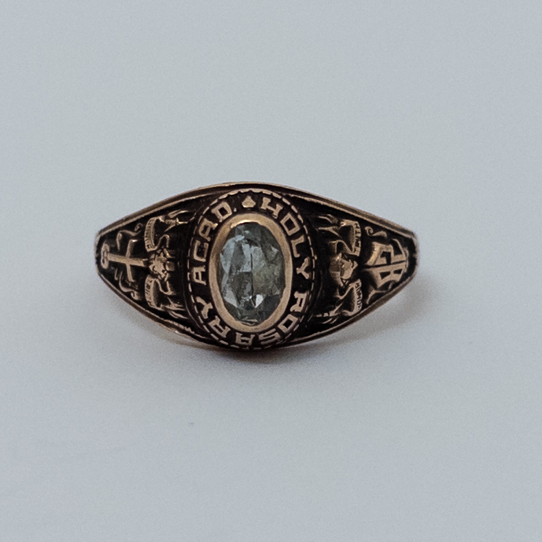 10K Gold and Blue Stone 1982 Holy Rosary Academy Class Ring