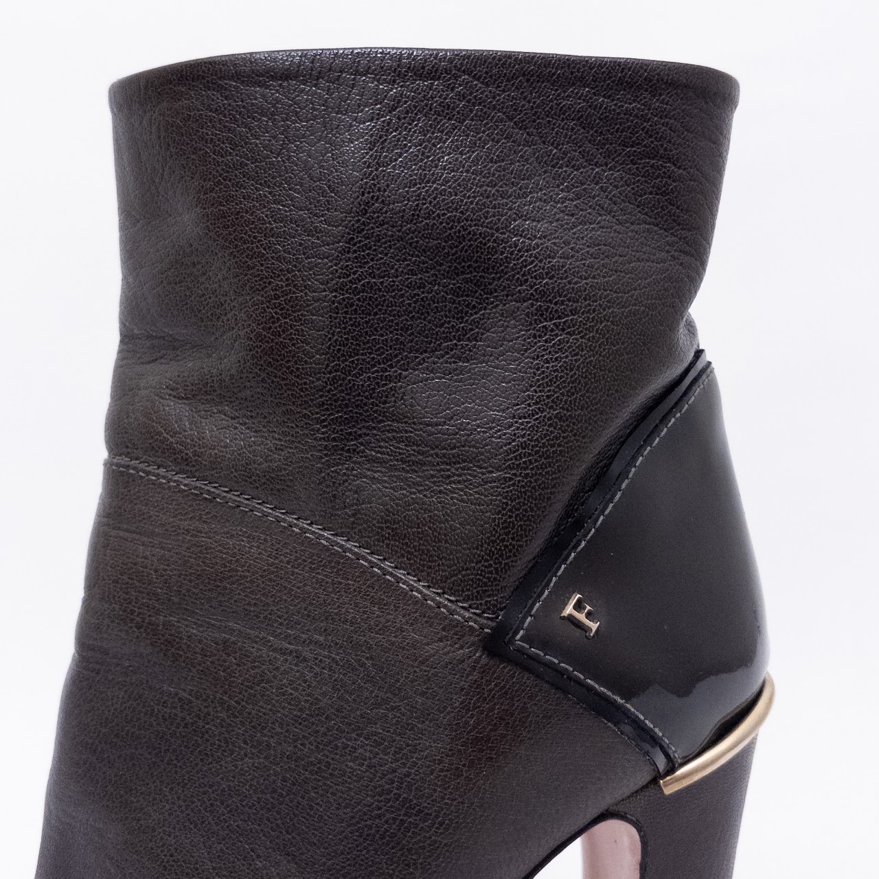 Furla Leather and Patent Leather Ankle Boots