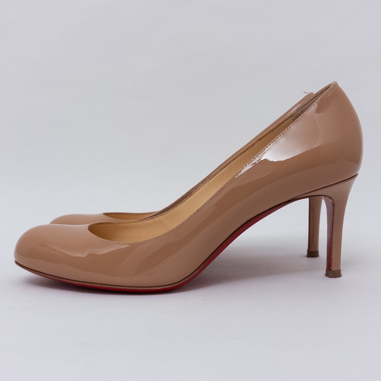 Christian Louboutin Taupe Patent Leather Pumps