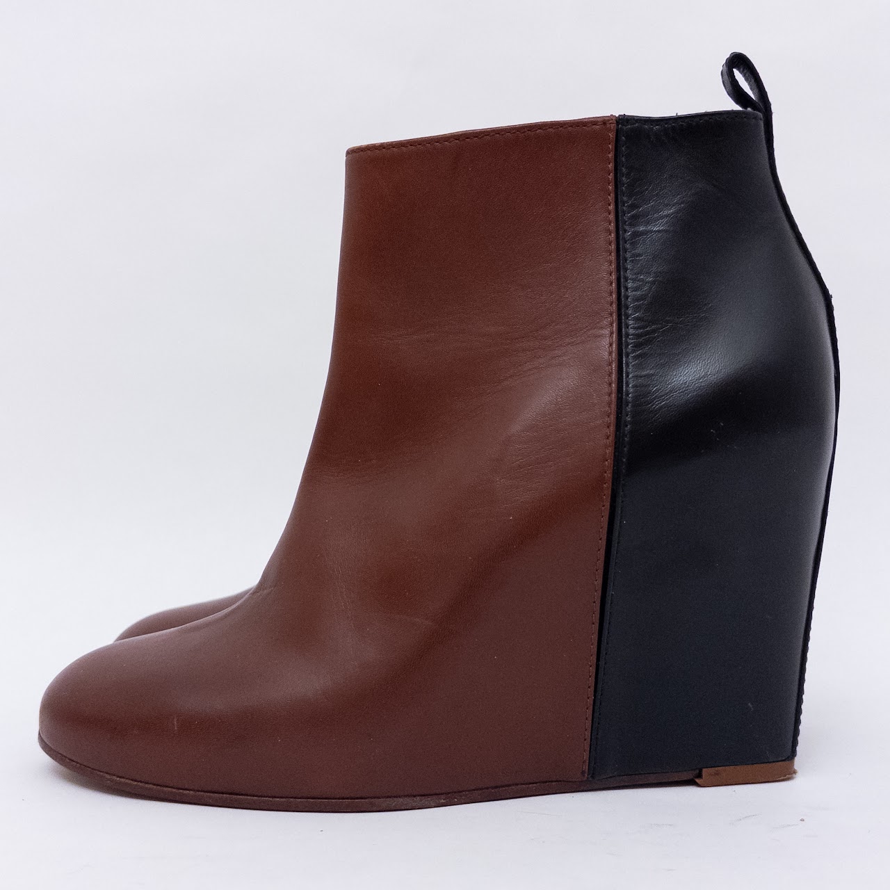 Céline Two-Tone Leather Ankle Boots