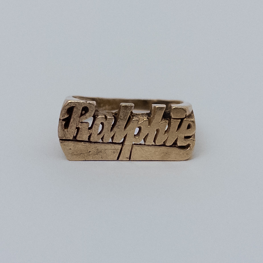 14K Gold 'Ralphie' Nameplate Signet Ring