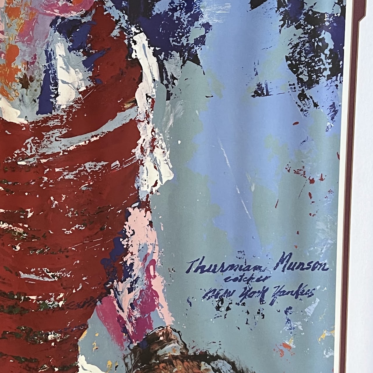 LeRoy Neiman Thurman Munson Memorial Poster with Six Autographs