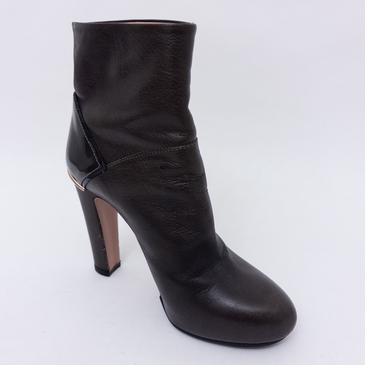 Furla Leather and Patent Leather Ankle Boots