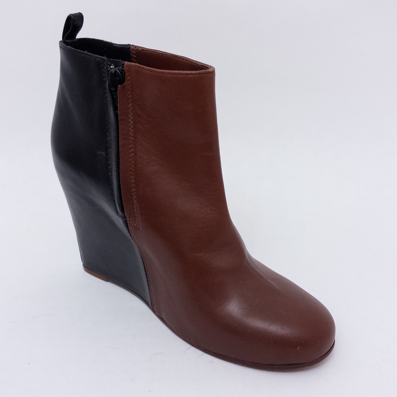 Céline Two-Tone Leather Ankle Boots