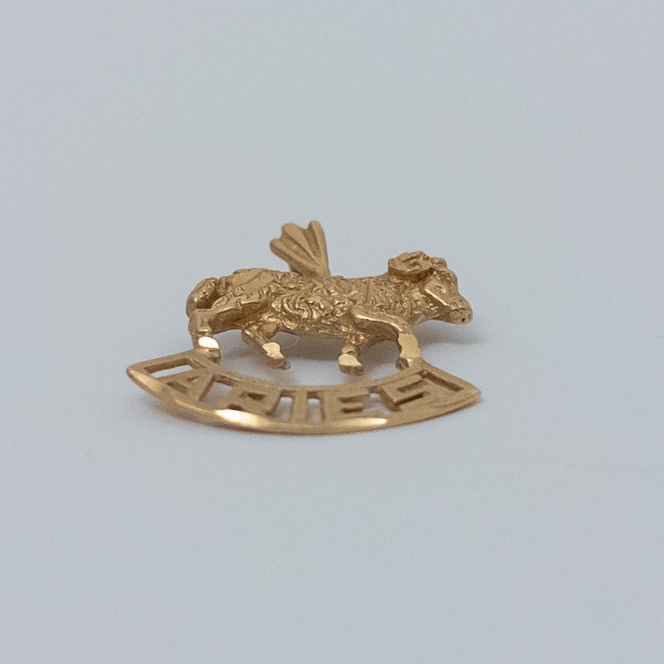 14K Gold Aries Pendant