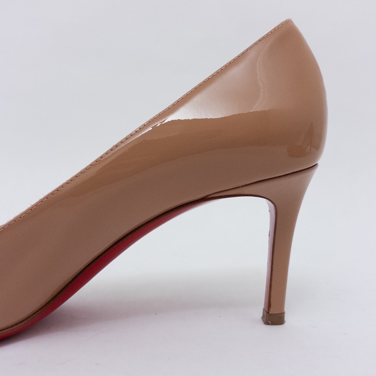 Christian Louboutin Taupe Patent Leather Pumps