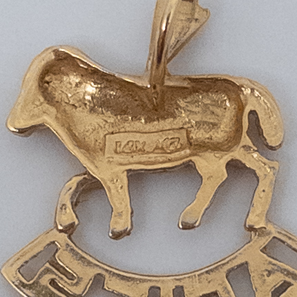 14K Gold Aries Pendant