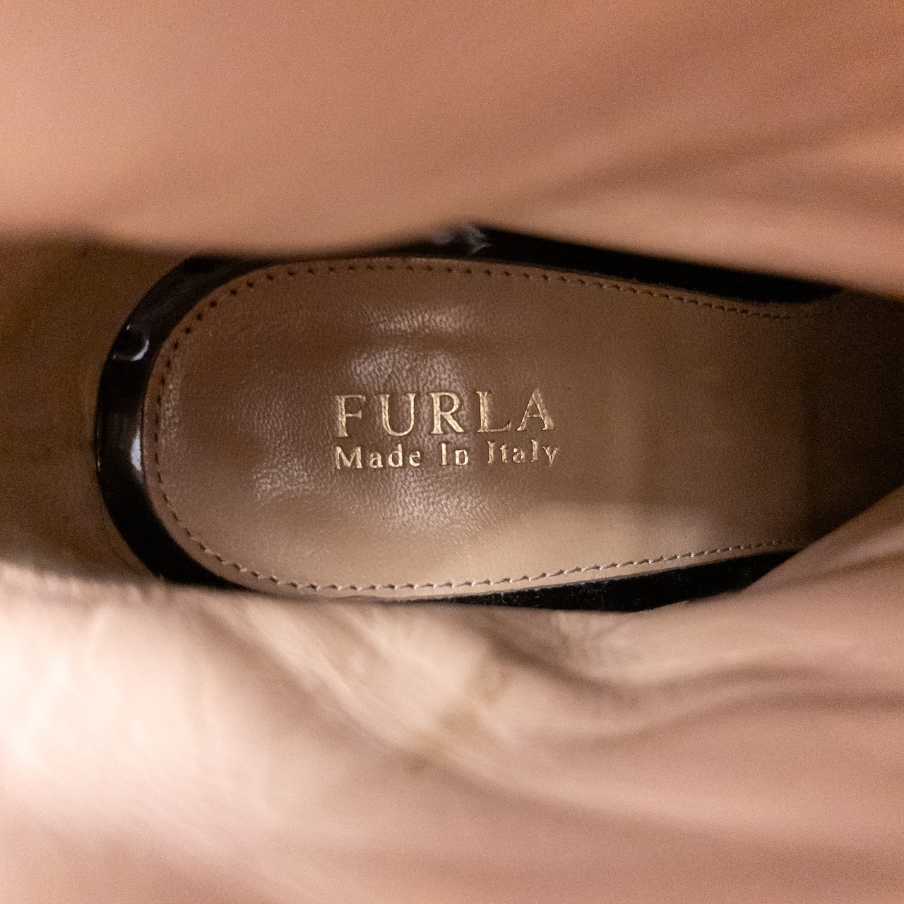 Furla Leather and Patent Leather Ankle Boots