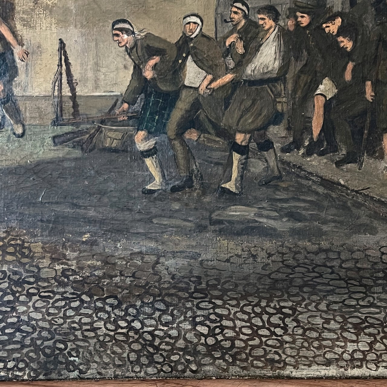 Wounded Scottish Military Oil Painting