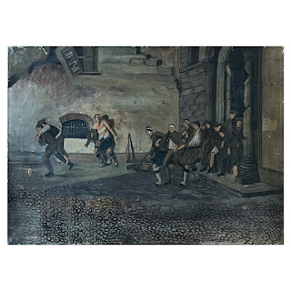 Wounded Scottish Military Oil Painting