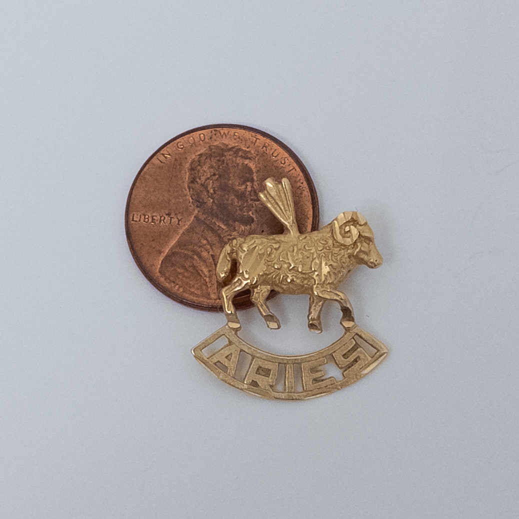 14K Gold Aries Pendant