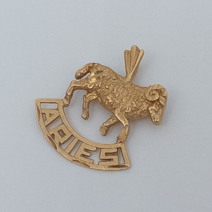 14K Gold Aries Pendant