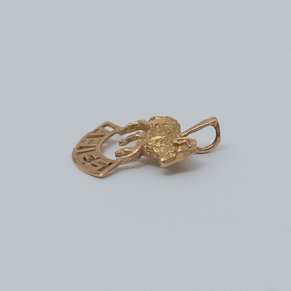 14K Gold Aries Pendant