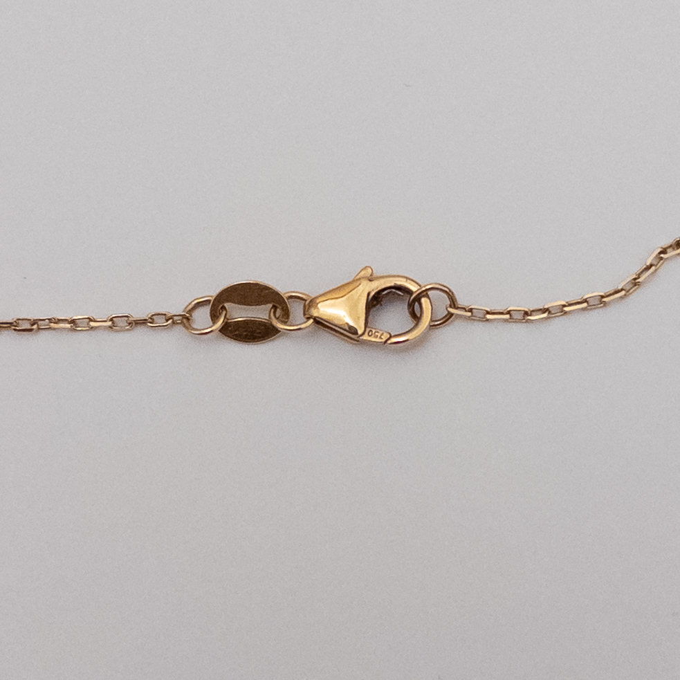 18K Gold and Blue Stone Heart Pendant Necklace