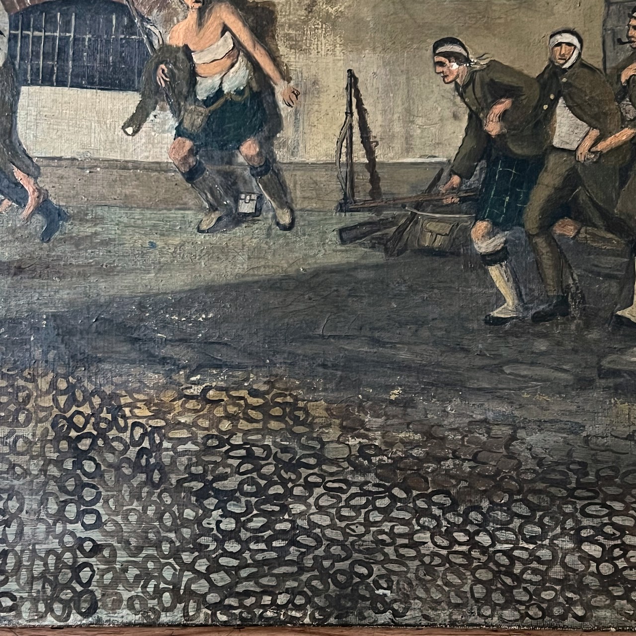 Wounded Scottish Military Oil Painting