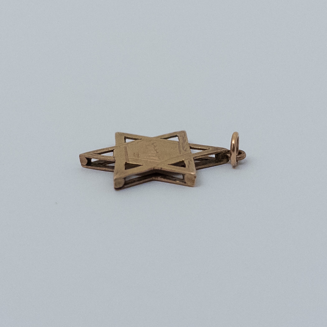 14K Gold Star of David Pendant