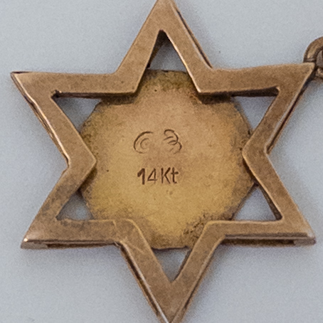 14K Gold Star of David Pendant