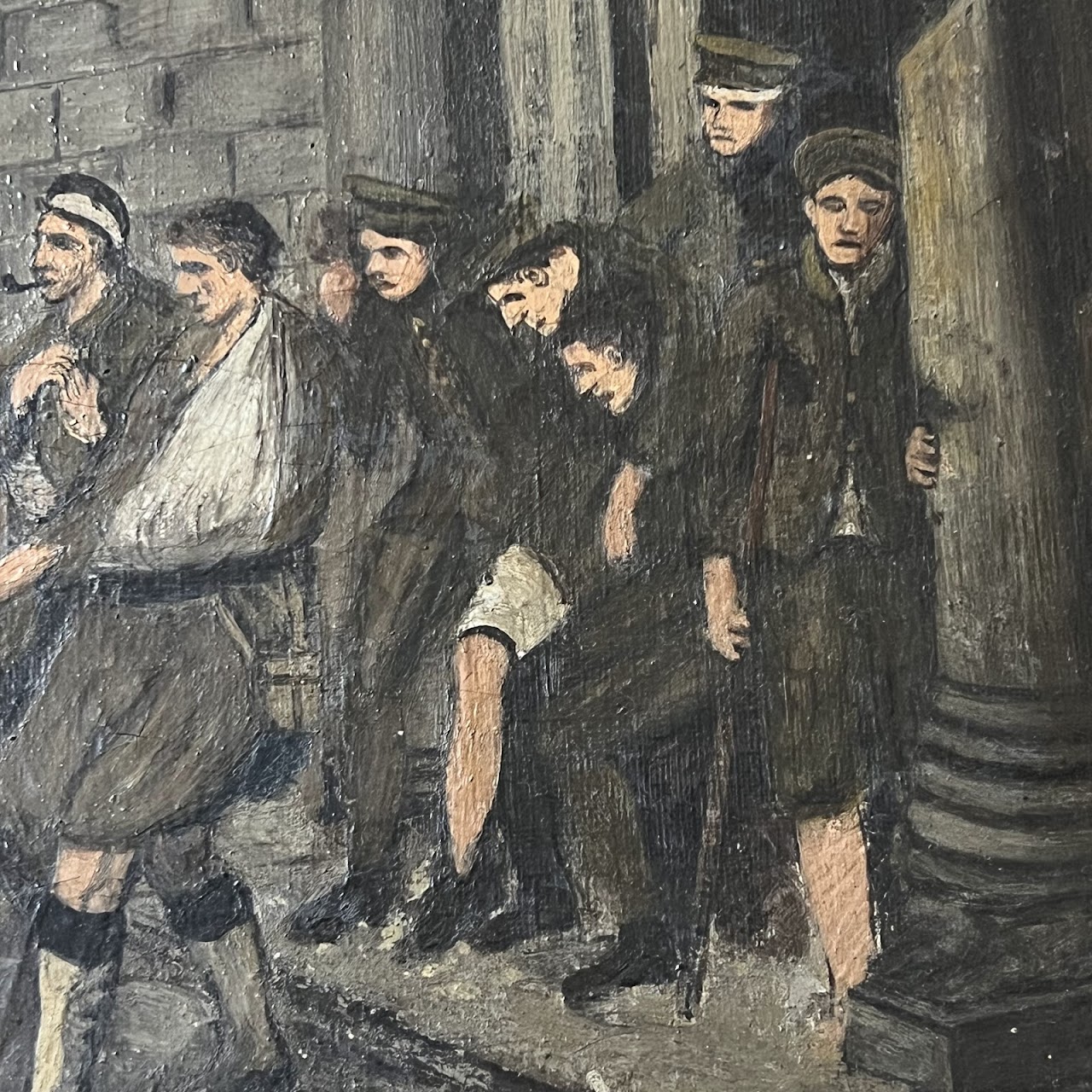 Wounded Scottish Military Oil Painting