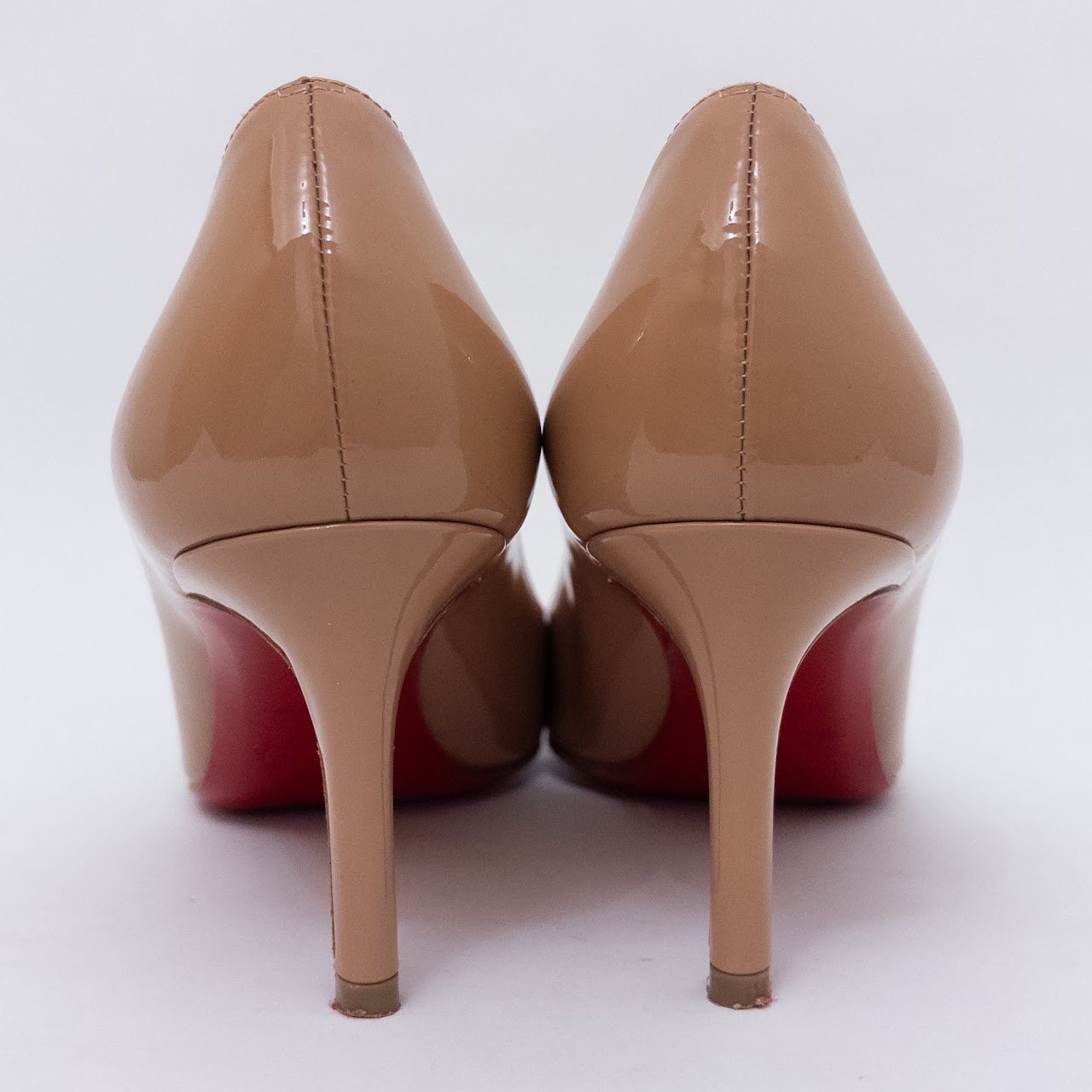 Christian Louboutin Taupe Patent Leather Pumps