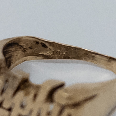 14K Gold 'Ralphie' Nameplate Signet Ring