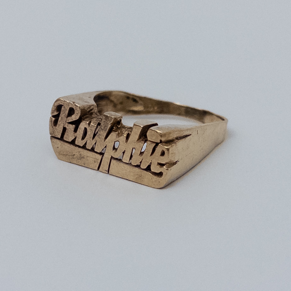 14K Gold 'Ralphie' Nameplate Signet Ring