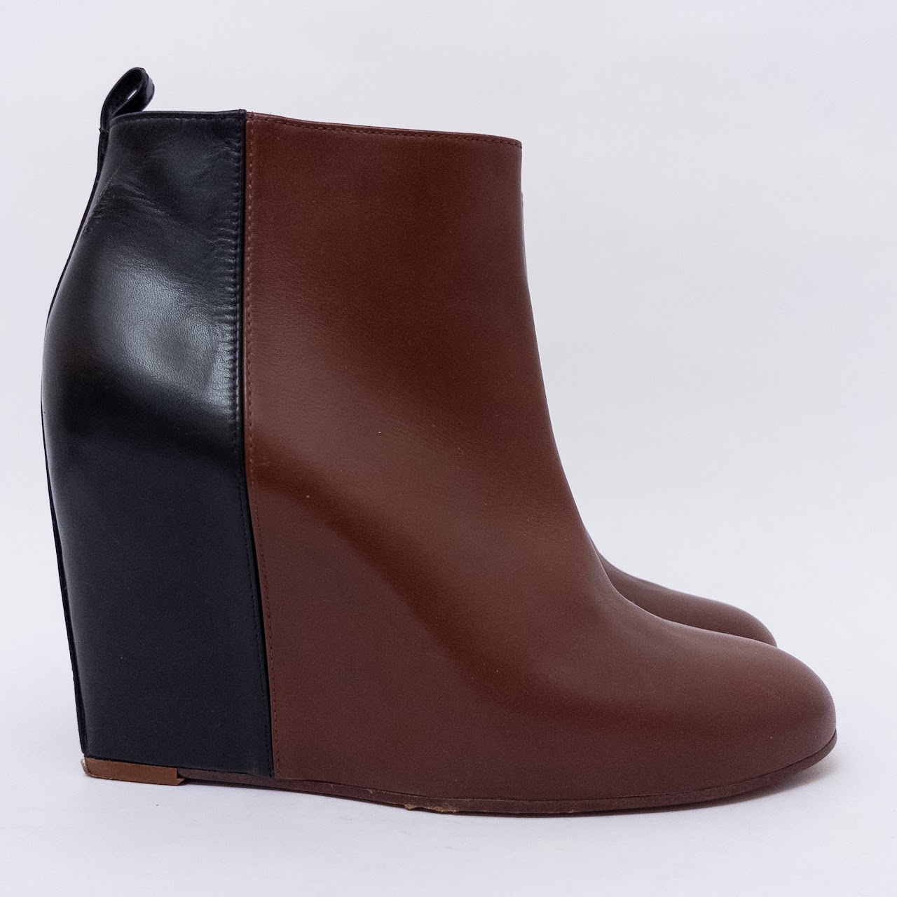 Céline Two-Tone Leather Ankle Boots