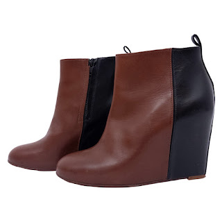 Céline Two-Tone Leather Ankle Boots