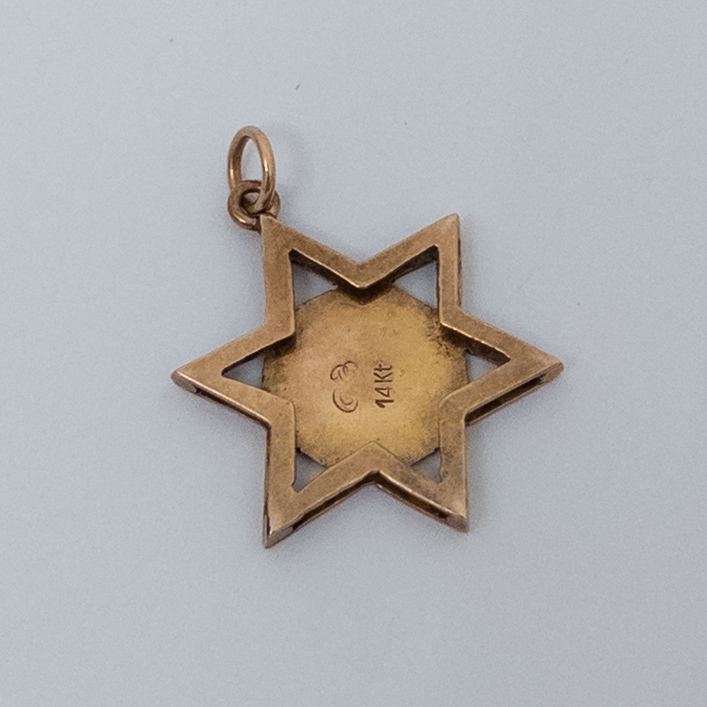 14K Gold Star of David Pendant