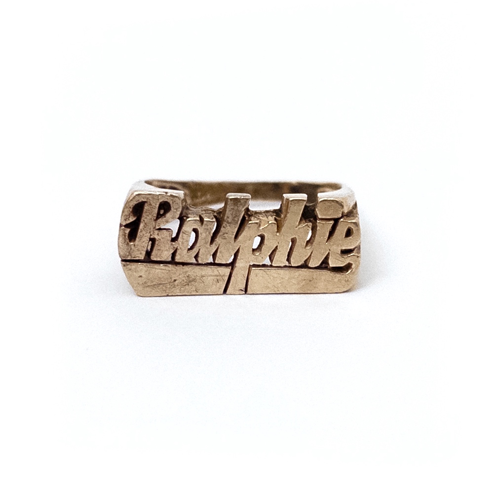 14K Gold 'Ralphie' Nameplate Signet Ring