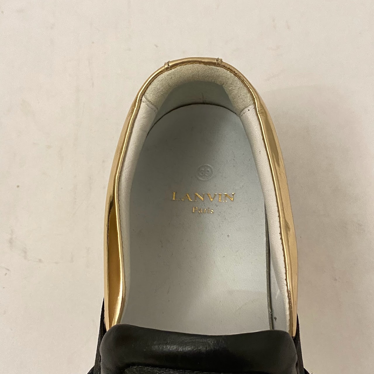 Lanvin Gold Lame Sneakers