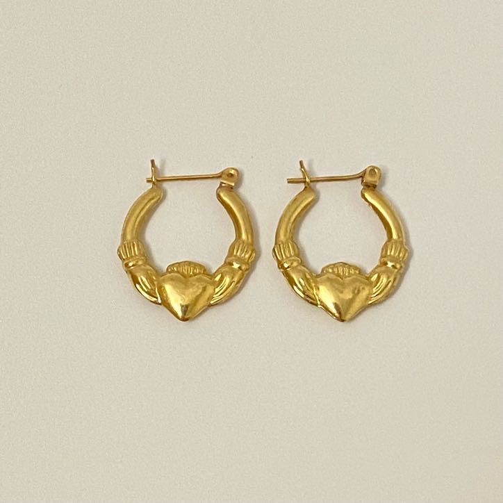 14K Claddagh Earrings