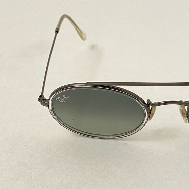 Ray Ban Oval Double Bridge Titanium Finish Sunglasses