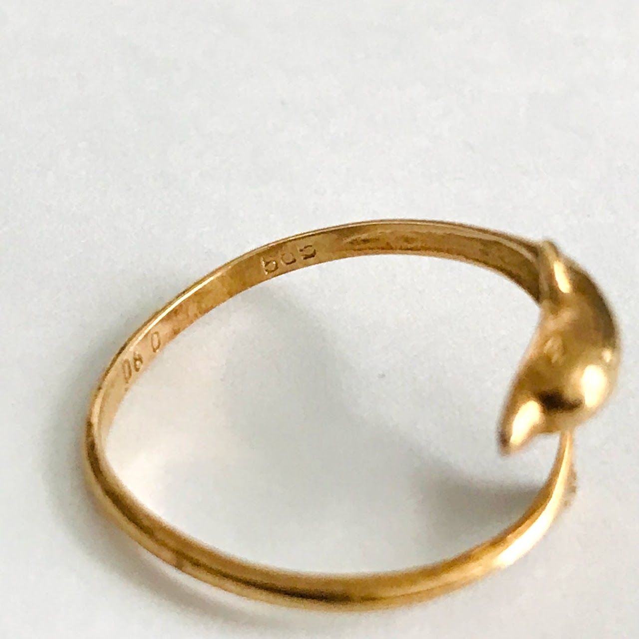 14K Gold Dolphin Ring