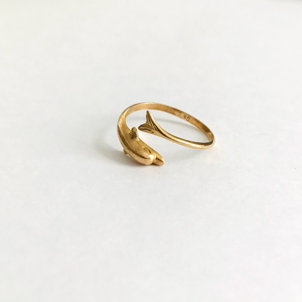 14K Gold Dolphin Ring