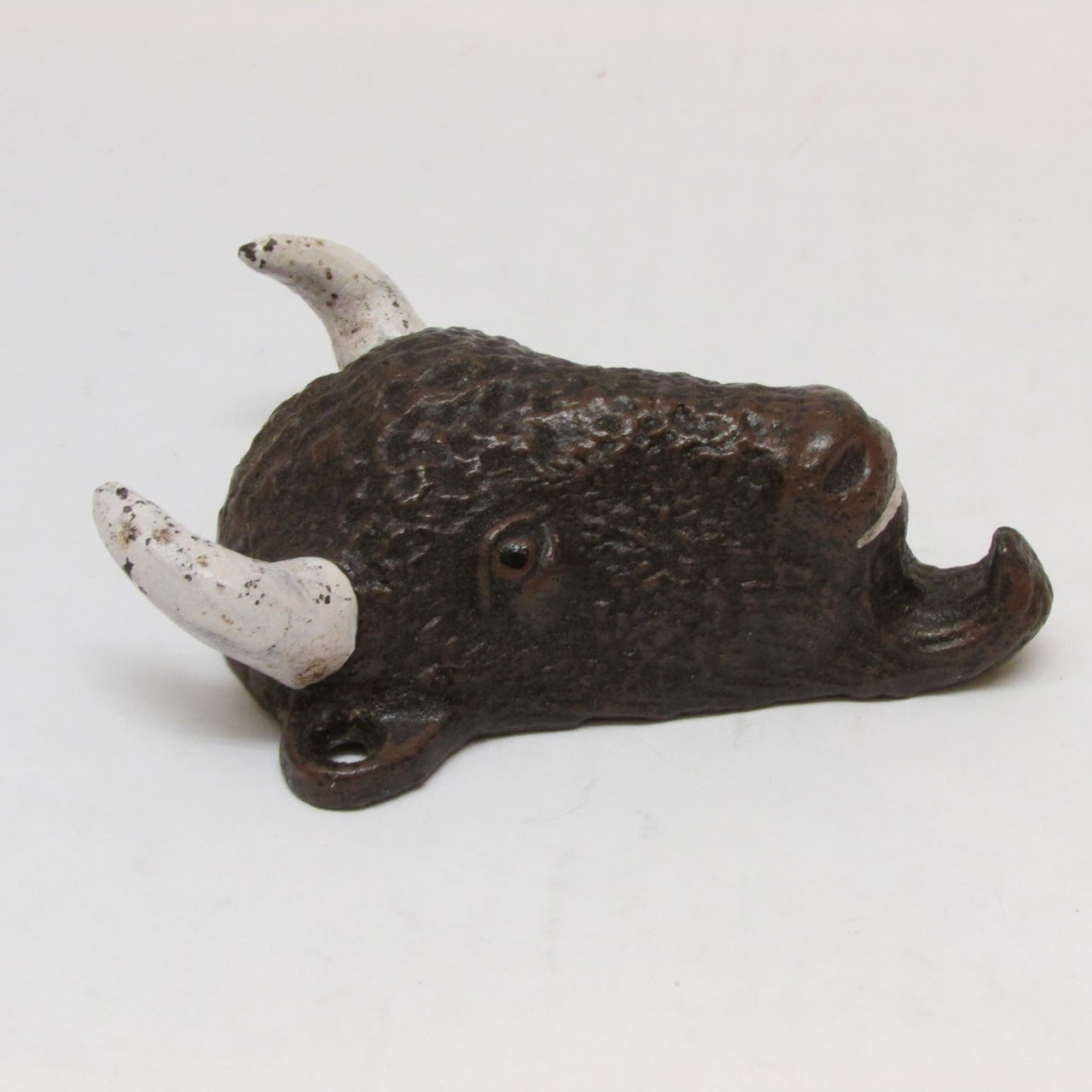 Cast Iron Vintage Bull Head Hook