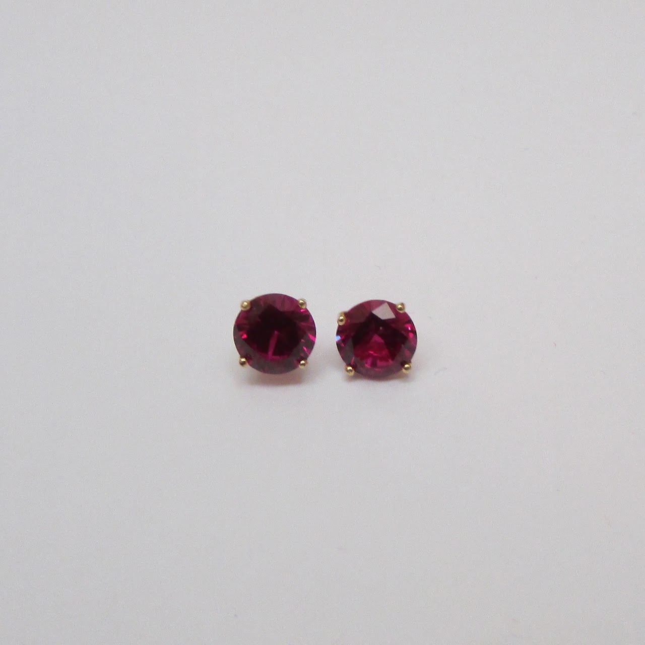 14K Gold & Pink Gemstone Earrings