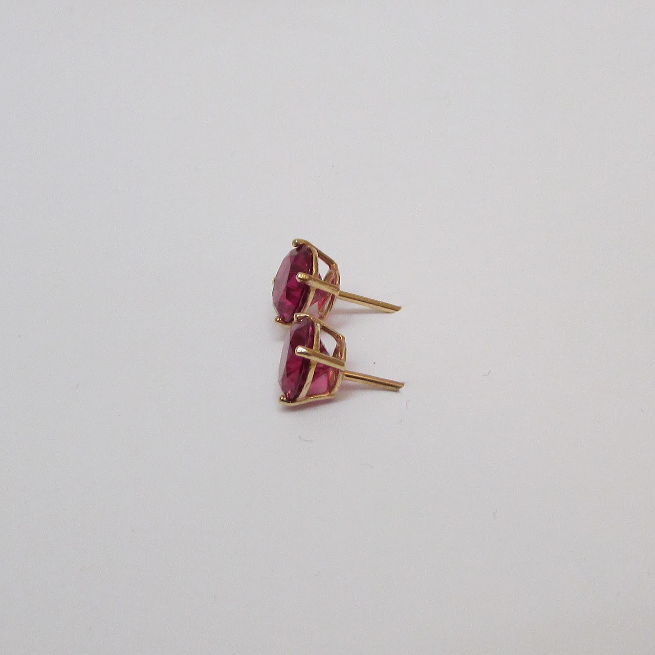 14K Gold & Pink Gemstone Earrings