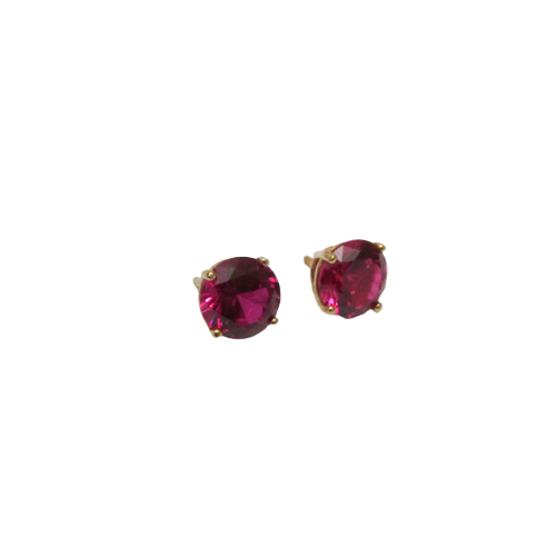 14K Gold & Pink Gemstone Earrings