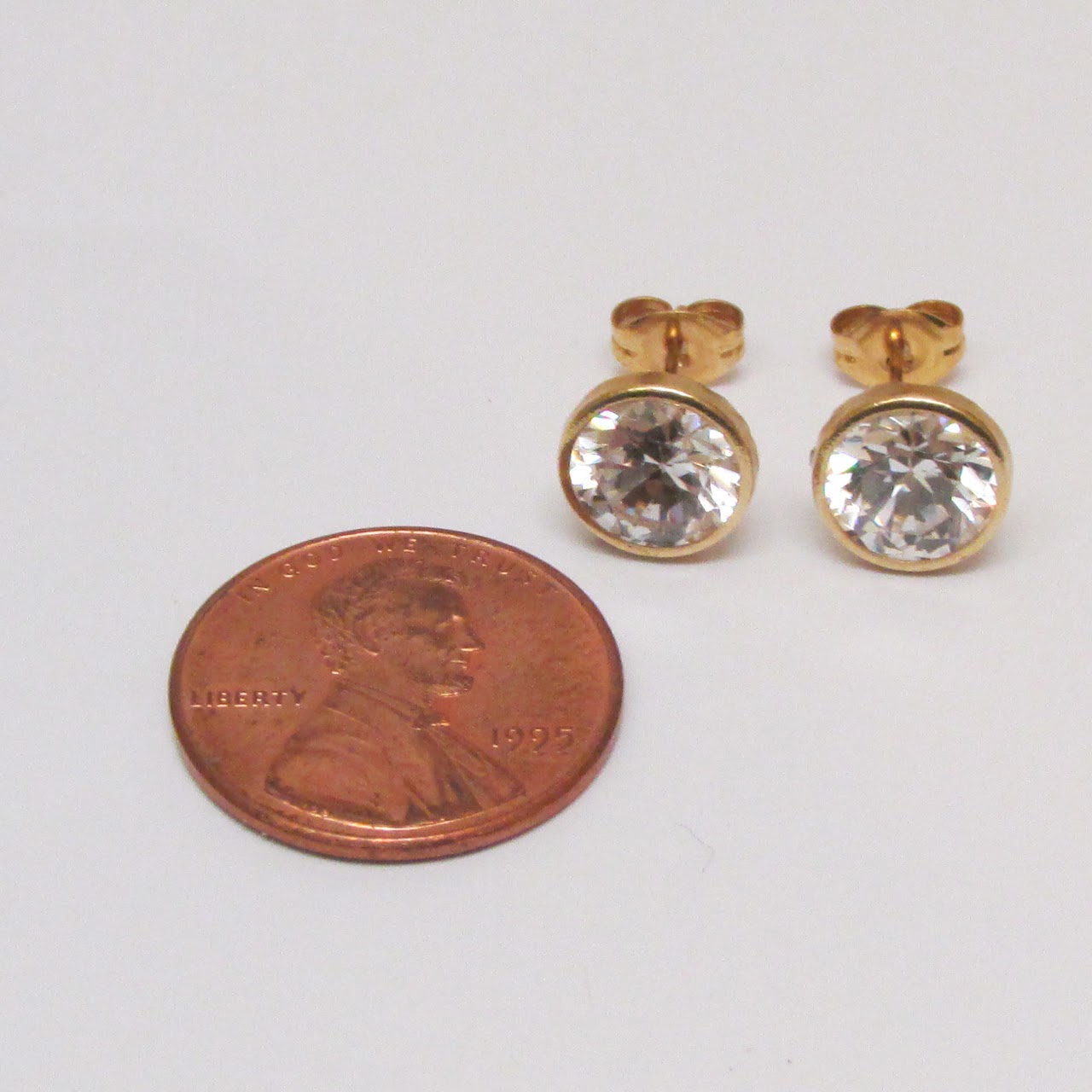 14K Gold & Cubic Zirconia Earrings