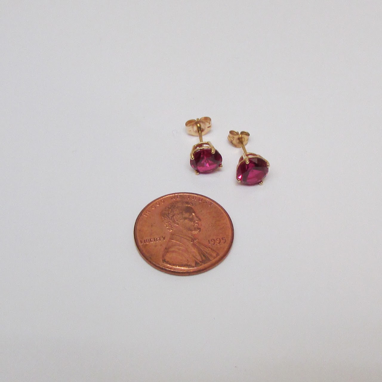 14K Gold & Pink Gemstone Earrings