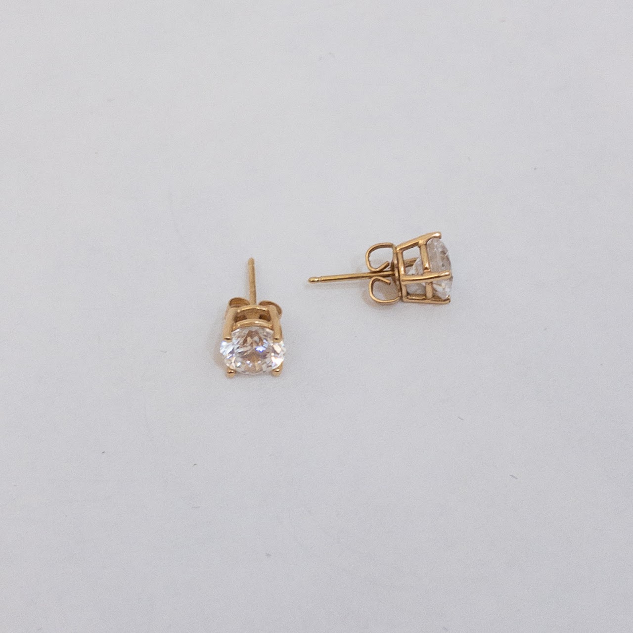 14K Gold & Cubic Zirconia Stud Earrings