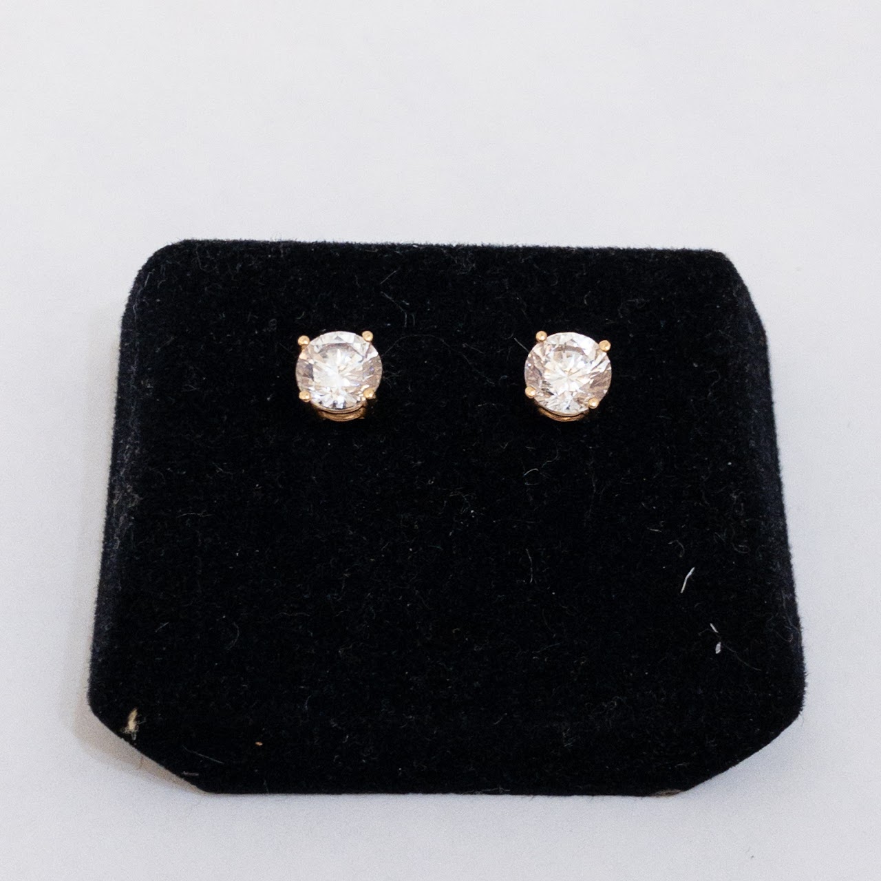 14K Gold & Cubic Zirconia Stud Earrings