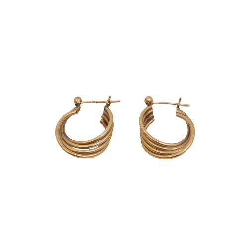 14K Yellow Gold Twist Hoop Earrings